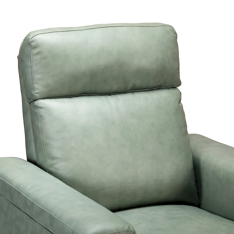 Alicia 34.65 Wide Contemporary Classic Genuine Leather Power Recliner With USB Port