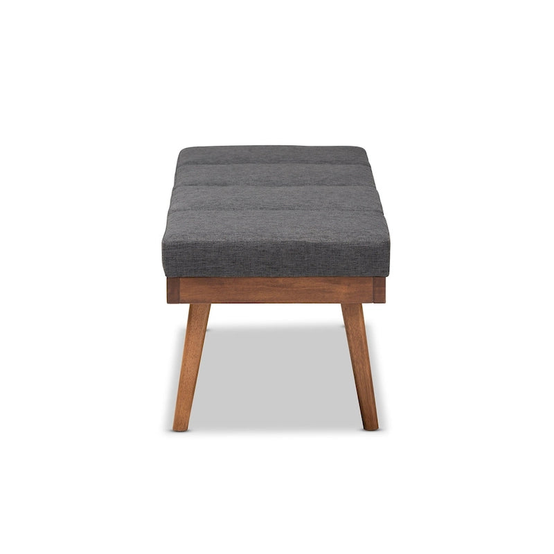 Mid-Century Fabric Bench