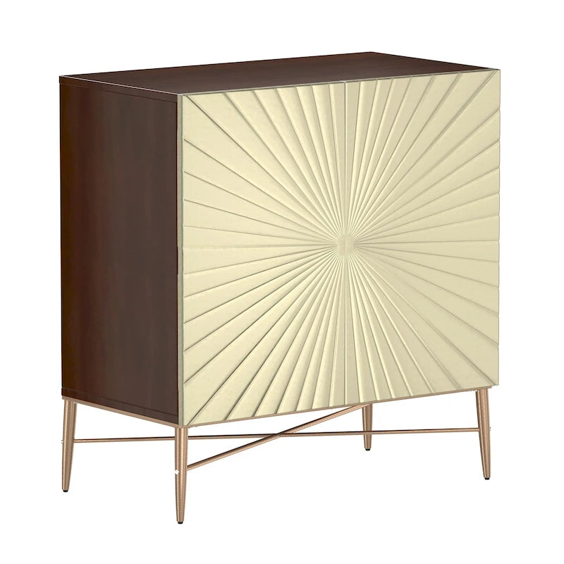 Clihome 2 Door Vintage Wood Media Storage Accent Cabinet