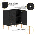 Clihome 2 Door Vintage Wood Media Storage Accent Cabinet