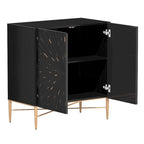 Clihome 2 Door Vintage Wood Media Storage Accent Cabinet