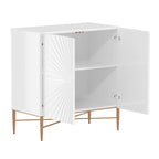 Clihome 2 Door Vintage Wood Media Storage Accent Cabinet