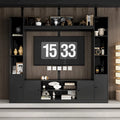 Entertainment Hub w/Fireplace Insert Compatibility Sleek Media Center
