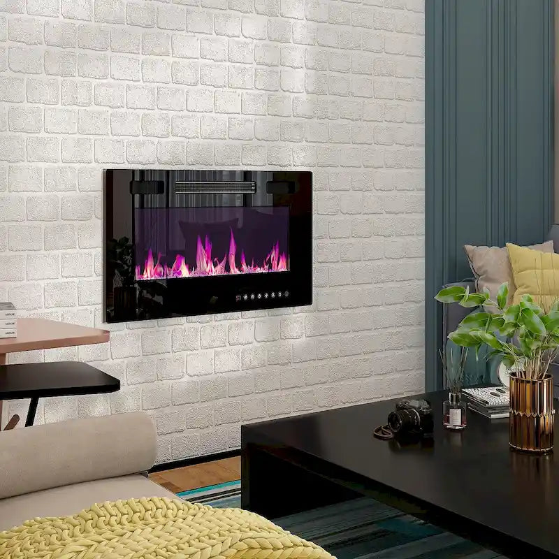Entertainment Hub w/Fireplace Insert Compatibility Sleek Media Center
