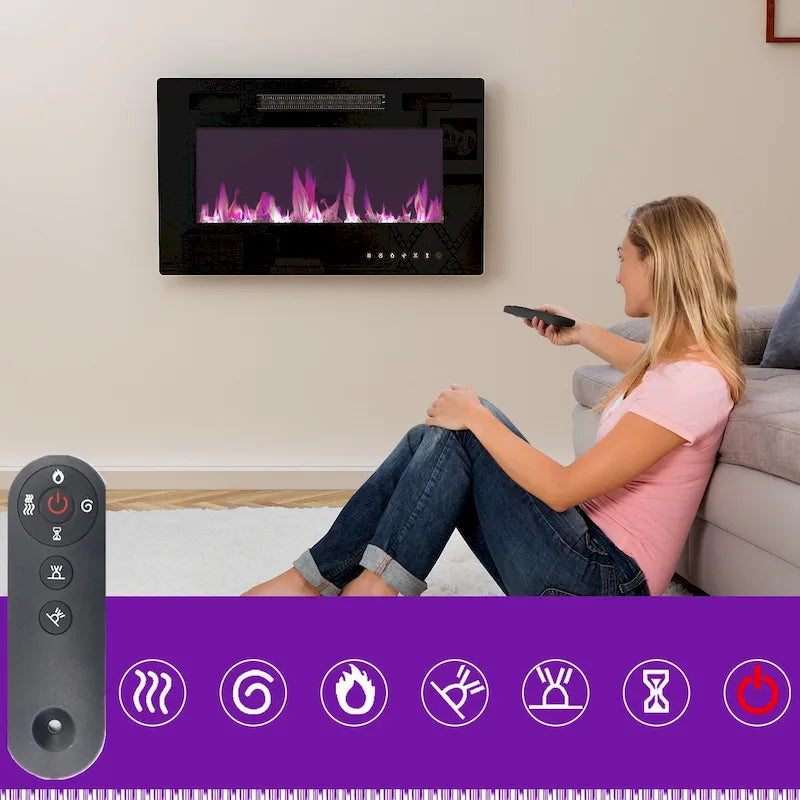 Entertainment Hub w/Fireplace Insert Compatibility Sleek Media Center