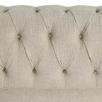 Set divano e divanetto 2 pezzi Morden Fort Tufted Upholstered Chesterfield per soggiorno, Tessuto, Lino