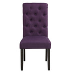 Roundhill Furniture Leviton Solid Wood Tufted Dining Chair (Set of 2)