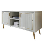CraftPorch Elegant Modern Gold Metal Legs TV Stand Console