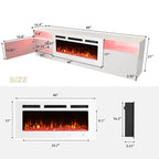 36 Electric Fireplace TV Stand, Entertainment Center & TV Console for TVs up to 80, Modern Fireplace Heater for Living Room