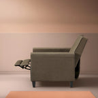 Pushback Recliner Home Theater Chair - Compact Reclining Chair with Armrest and Adjustable Footrest, Ideal for Small Spaces
