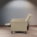 Pushback Recliner Home Theater Chair - Compact Reclining Chair with Armrest and Adjustable Footrest, Ideal for Small Spaces