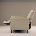 Pushback Recliner Home Theater Chair - Compact Reclining Chair with Armrest and Adjustable Footrest, Ideal for Small Spaces