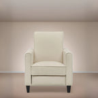 Pushback Recliner Home Theater Chair - Compact Reclining Chair with Armrest and Adjustable Footrest, Ideal for Small Spaces