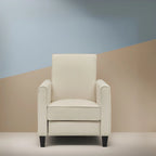 Pushback Recliner Home Theater Chair - Compact Reclining Chair with Armrest and Adjustable Footrest, Ideal for Small Spaces