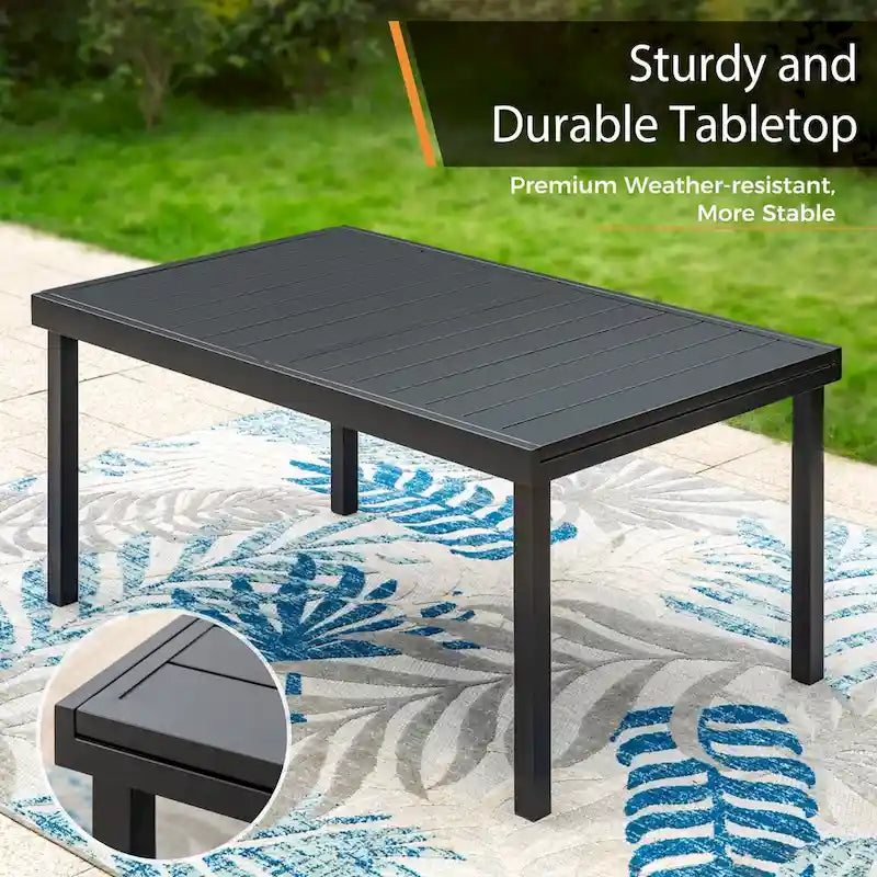 MAISON ARTS 7/9-piece Patio Dining Set, 6/8 Rattan Chairs with Cushions and 1 Expandable Metal Table