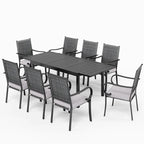 MAISON ARTS 7/9-piece Patio Dining Set, 6/8 Rattan Chairs with Cushions and 1 Expandable Metal Table