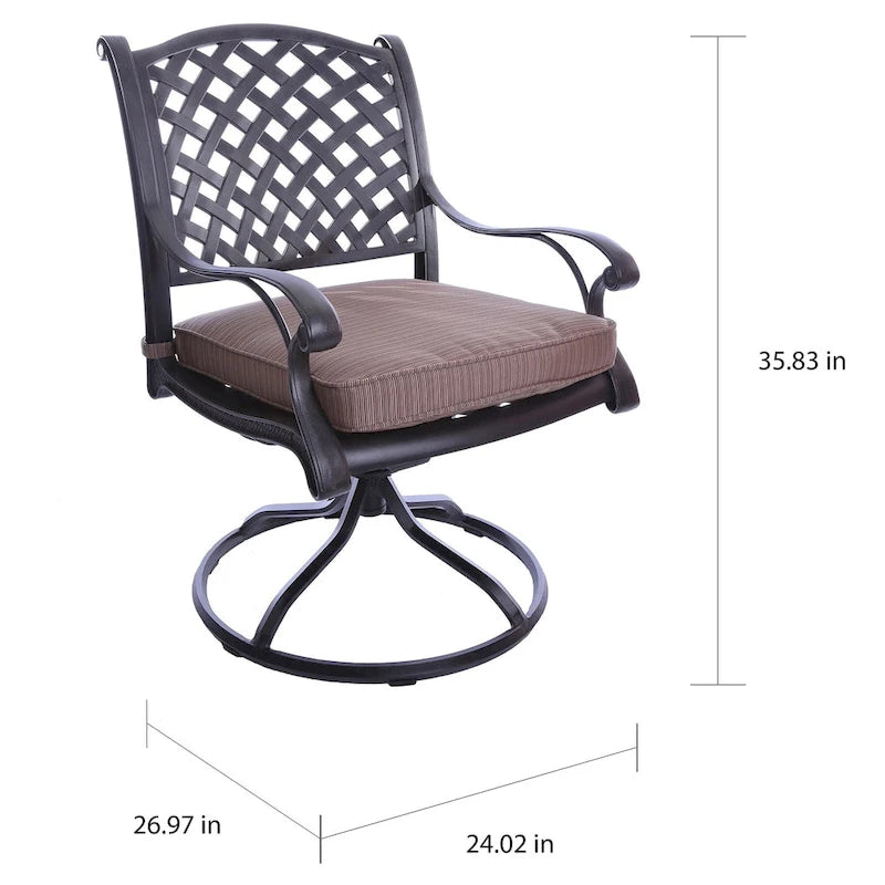 Manasquan Dining Swivel Rocker With Cushion (Set of 2) by Havenside Home