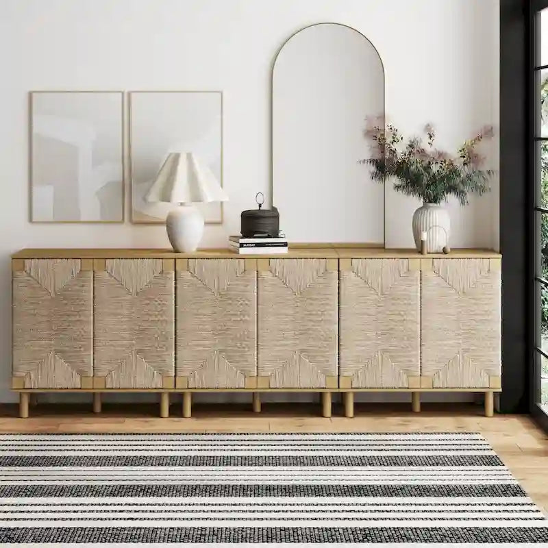 Nathan James Beacon Mobiletto accentato in legno con ante in alghe marine e ripiano regolabile