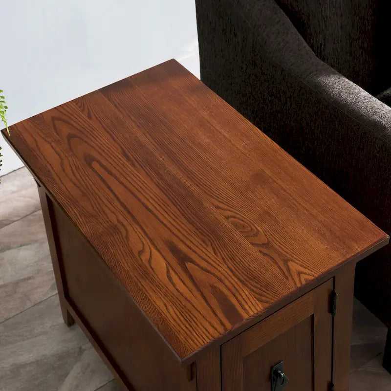 Leick Home Traditional Solid Wood Mission Cabinet End Table