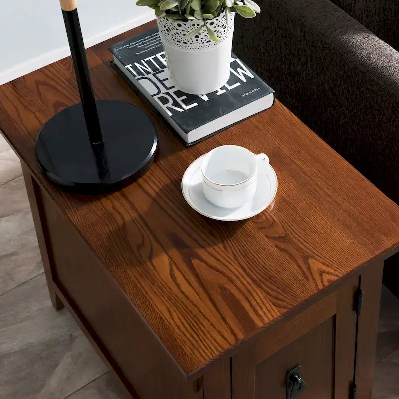 Leick Home Traditional Solid Wood Mission Cabinet End Table