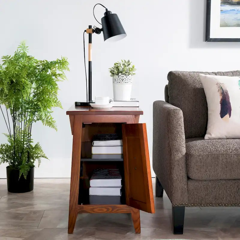 Leick Home Traditional Solid Wood Mission Cabinet End Table