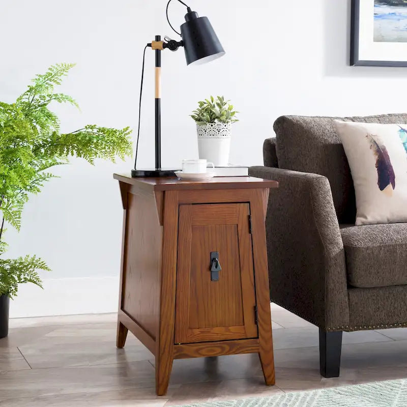 Leick Home Traditional Solid Wood Mission Cabinet End Table