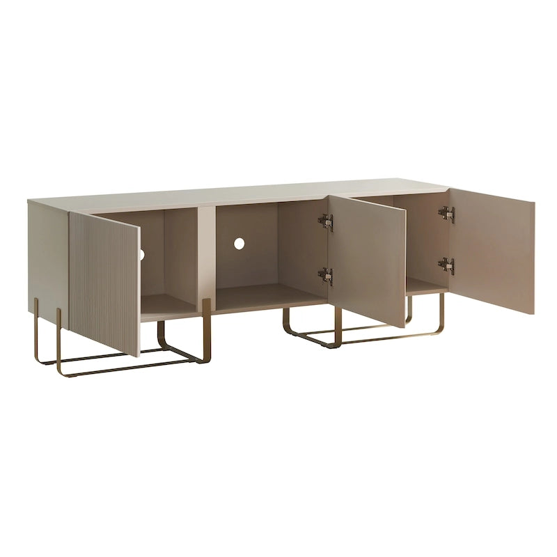 DH BASIC Modern 60-inch 3-Door Storage TV Stand by Denhour