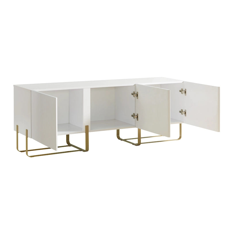 DH BASIC Modern 60-inch 3-Door Storage TV Stand by Denhour