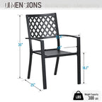 MAISON ARTS Seats up to 6/8 Outdoor Patio Dining Set, 6/8 Metal Stackable Chairs, 1 Rectangular Expandable Table