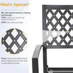 MAISON ARTS Seats up to 6/8 Outdoor Patio Dining Set, 6/8 Metal Stackable Chairs, 1 Rectangular Expandable Table