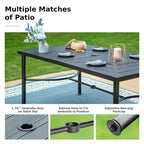 MAISON ARTS Seats up to 6/8 Outdoor Patio Dining Set, 6/8 Metal Stackable Chairs, 1 Rectangular Expandable Table