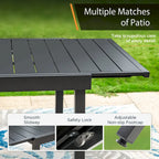 MAISON ARTS Seats up to 6/8 Outdoor Patio Dining Set, 6/8 Metal Stackable Chairs, 1 Rectangular Expandable Table