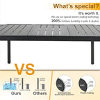 MAISON ARTS Seats up to 6/8 Outdoor Patio Dining Set, 6/8 Metal Stackable Chairs, 1 Rectangular Expandable Table