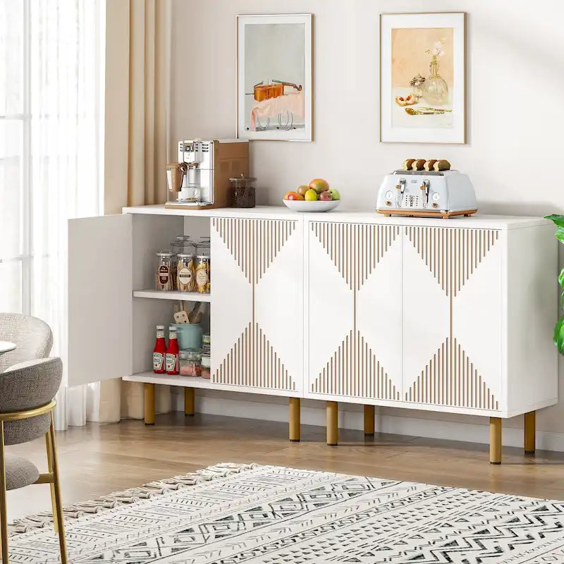 58 Inches Sideboard Buffet Cabinet with Doors Freestanding Storage Cabinet