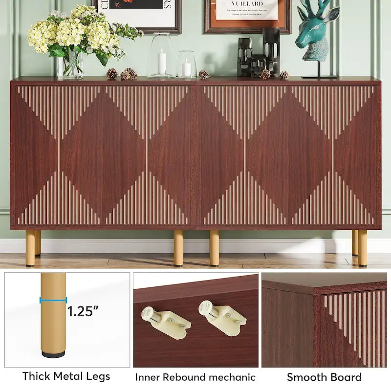 58 Inches Sideboard Buffet Cabinet with Doors Freestanding Storage Cabinet