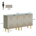58 Inches Sideboard Buffet Cabinet with Doors Freestanding Storage Cabinet