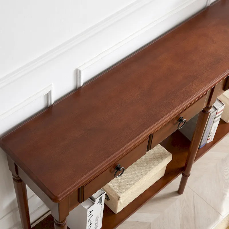 Leick Home Coastal One Drawer Narrow Hall Console Sofa Table