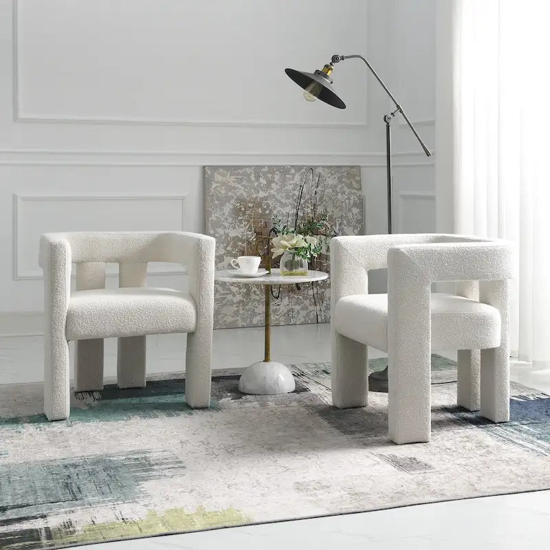 KINWELL 24 Wide Boucle Upholstered Armchair (Set of 2)