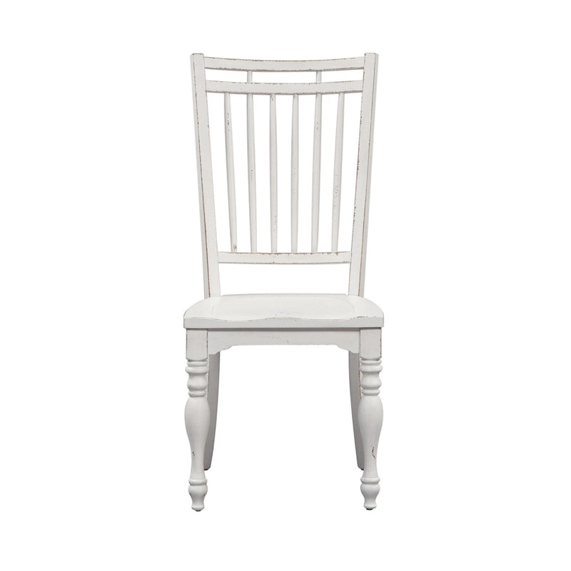 Magnolia Manor Antique White Weathered Bark Opt 7 Piece Leg Table Set