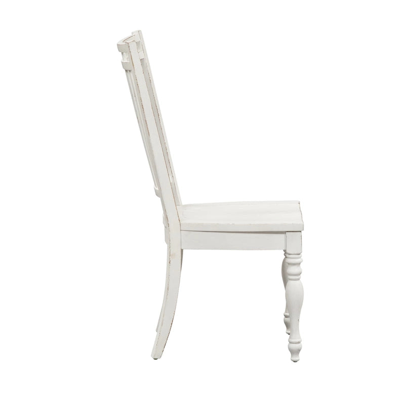 Magnolia Manor Antique White Weathered Bark Opt 7 Piece Leg Table Set
