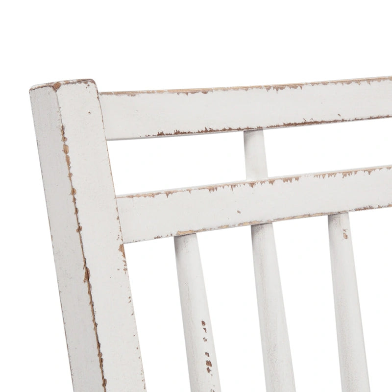 Magnolia Manor Antique White Weathered Bark Opt 7 Piece Leg Table Set