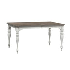 Magnolia Manor Antique White Weathered Bark Opt 7 Piece Leg Table Set