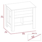 TUHOME Cala 3-Shelf Wooden Casual Kitchen Island