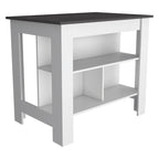 TUHOME Cala 3-Shelf Wooden Casual Kitchen Island