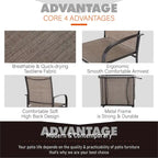 MAISON ARTS 7-Piece Outdoor Dining Set with 6 Textilene Chairs and U-Shaped Leg Table