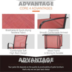 MAISON ARTS 7-Piece Outdoor Dining Set with 6 Textilene Chairs and U-Shaped Leg Table