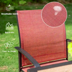 MAISON ARTS 7-Piece Outdoor Dining Set with 6 Textilene Chairs and U-Shaped Leg Table