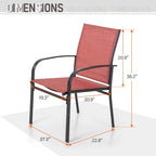MAISON ARTS 7-Piece Outdoor Dining Set with 6 Textilene Chairs and U-Shaped Leg Table