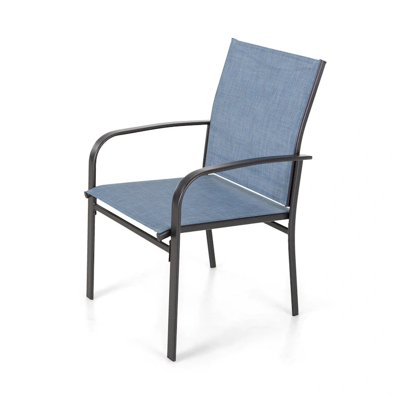 MAISON ARTS 7-Piece Outdoor Dining Set with 6 Textilene Chairs and U-Shaped Leg Table