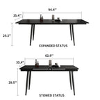 Set da pranzo allungabile da 7 pezzi da 160 cm a 240 cm con piano in pietra sinterizzata e 6 sedie